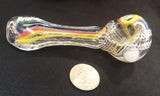 Rasta Stripe, Clear Glass Pipe