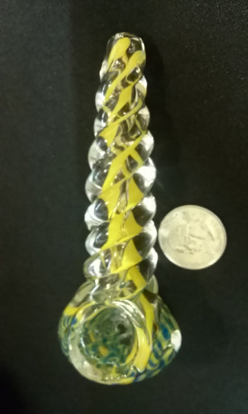 Twisted Glass Tobacco Pipe Mixed Colors (12pcs/display)