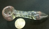 Smaller Red Striped, Spiraled, Color-Changing Glass Pipe