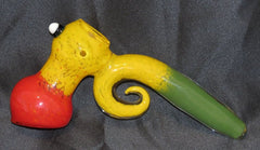 7" Custom Curly Hammer Bubbler with Fritted Glass