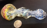 Thick, Colorful, Twisted Glass Pipe w/ Flat Mouth and Honeycomb Bowl