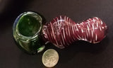 Hand Blown, Green, Red & Turquoise Glass Pipe