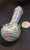 Rainbow Stripe Glass Pipe with Green Marble