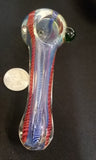 Striped Ribbon, Color-Changing, Glass Pipe with Marble accent