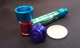 Blue Red & Green Metal Pipe with Lid